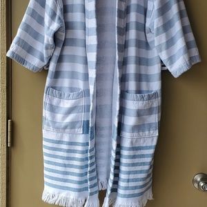 Hearth & Hand blue and white Terry cloth lined robe. Adorable!!!